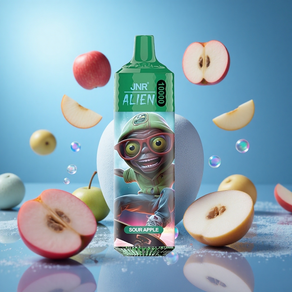 JNR Alien 10000 Puffs 850mAh Batterikapacitet 20ml E-vätska Surt Äpple LED (RGB) partihandel Sverige