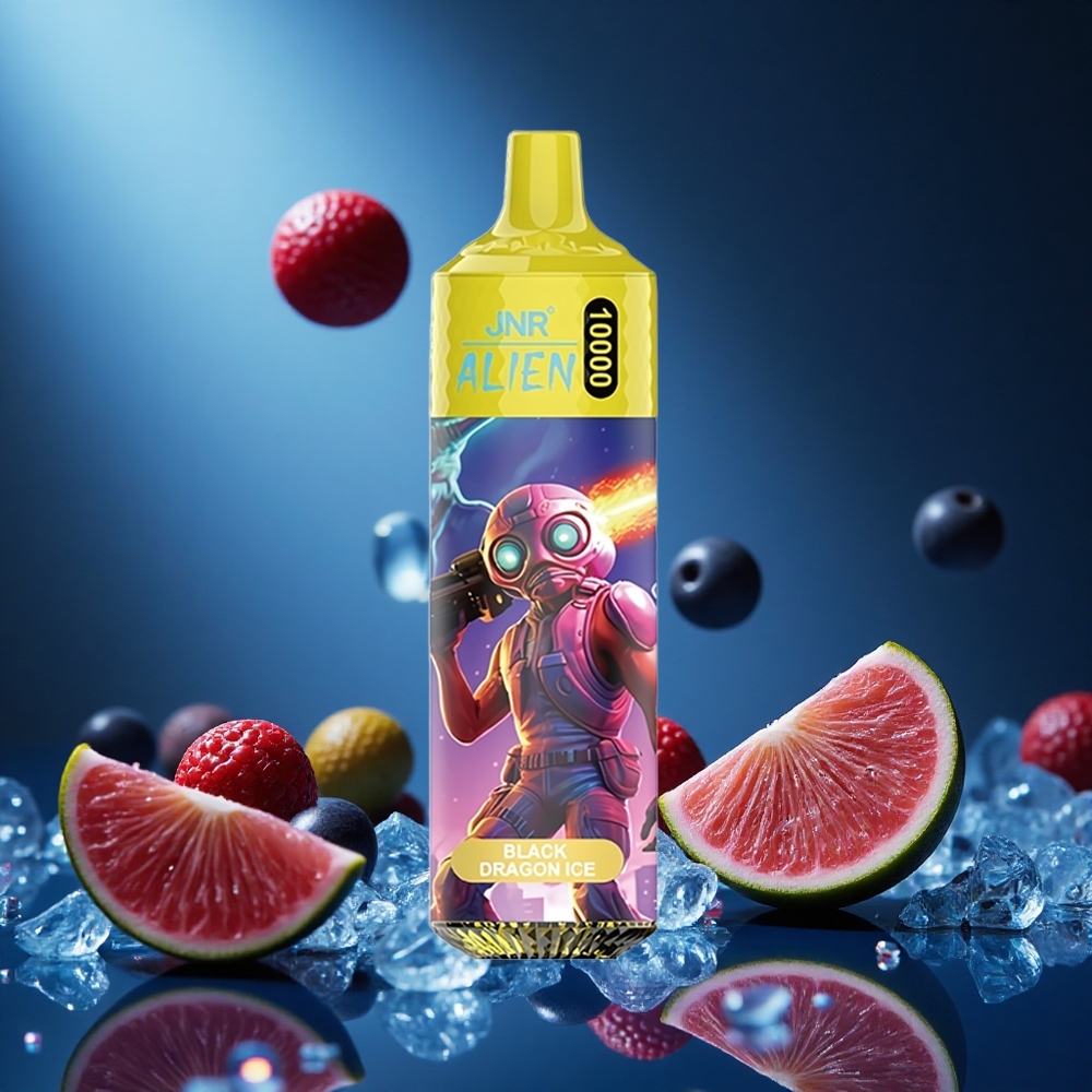 JNR Alien 10000 Puffs 850mAh Batterikapacitet LED (RGB) Svart Drake Is partihandel Sverige