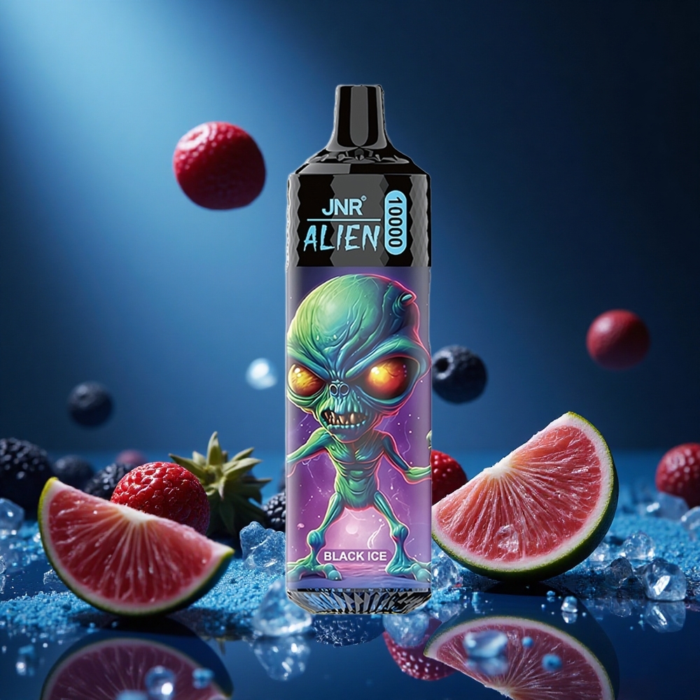 JNR Alien 10000 Puffs 850mAh Batterikapacitet LED (RGB) Svart is partihandel Sverige