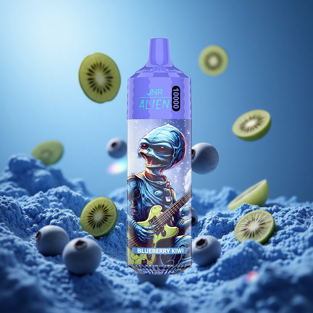 JNR Alien 10000 Puffs Blåbär Kiwi 850mAh Batterikapacitet Typ-C Snabbladdning partihandel Sverige