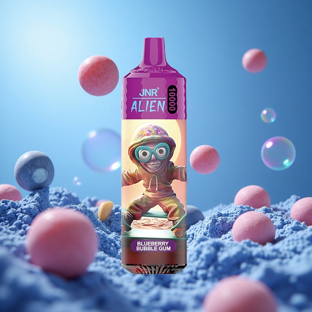 JNR Alien 10000 Puffs Blåbärs Tuggummi 850mAh Batterikapacitet 20ml E-vätska partihandel Sverige
