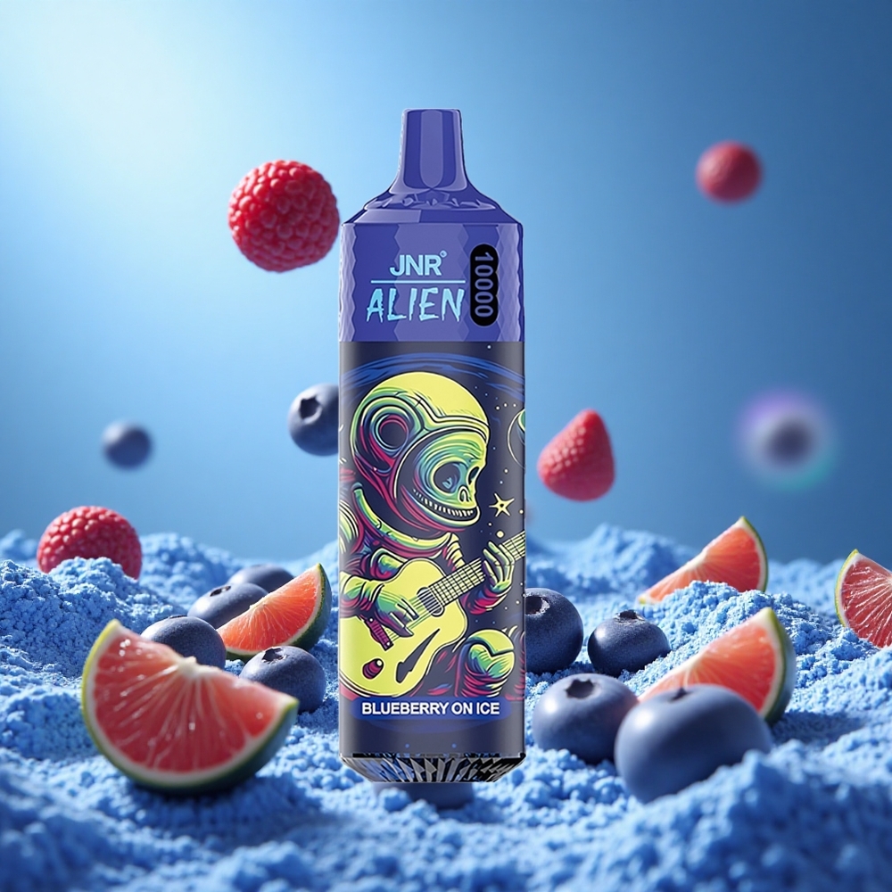 JNR Alien 10000 Puffs Bluetooth Is (Blåbär På Is) 850mAh Batterikapacitet 20ml E-vätska partihandel Sverige
