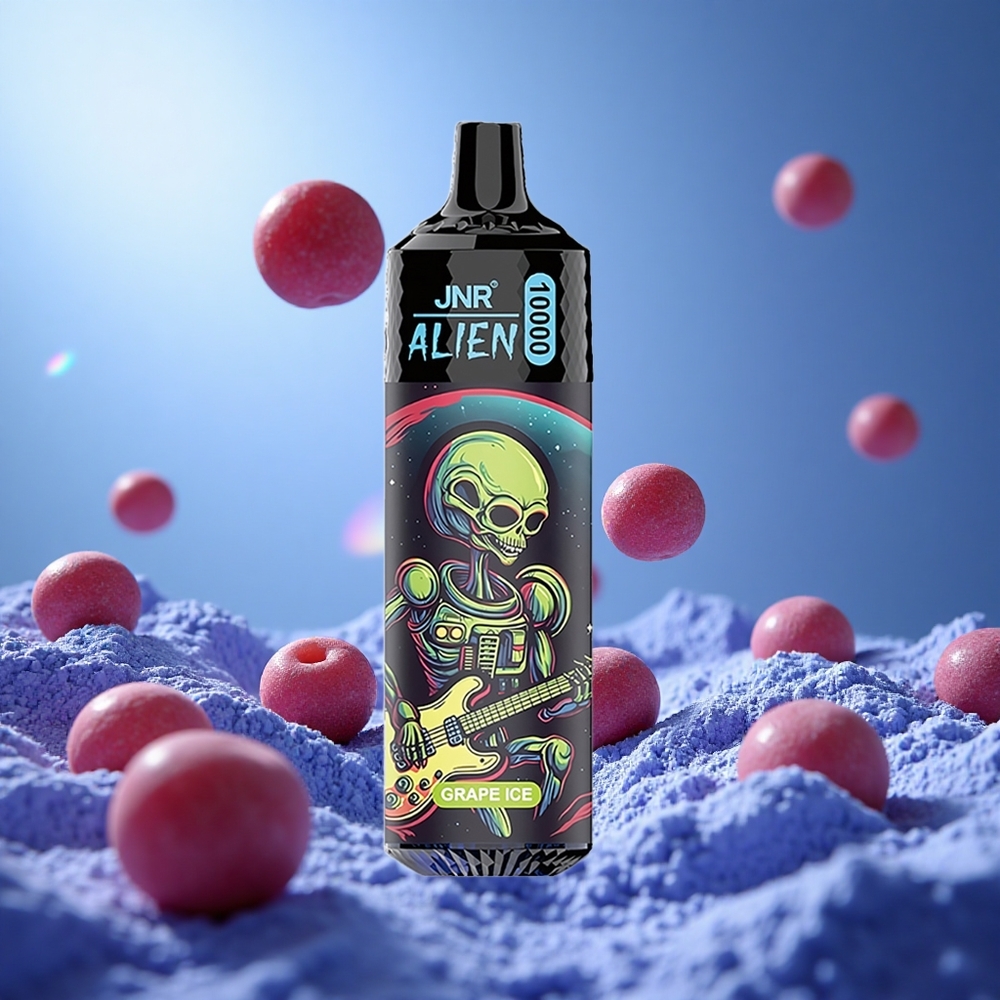 JNR Alien 10000 Puffs Grape Ice Engångsvape med 850mAh Batterikapacitet och Type-C Snabbuppladdning partihandel Sverige