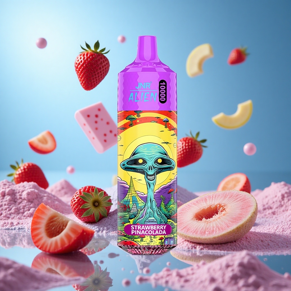 JNR Alien 10000 Puffs Jordgubbe Pina Colada 850mAh Batterikapacitet 20ml E-vätska partihandel Sverige