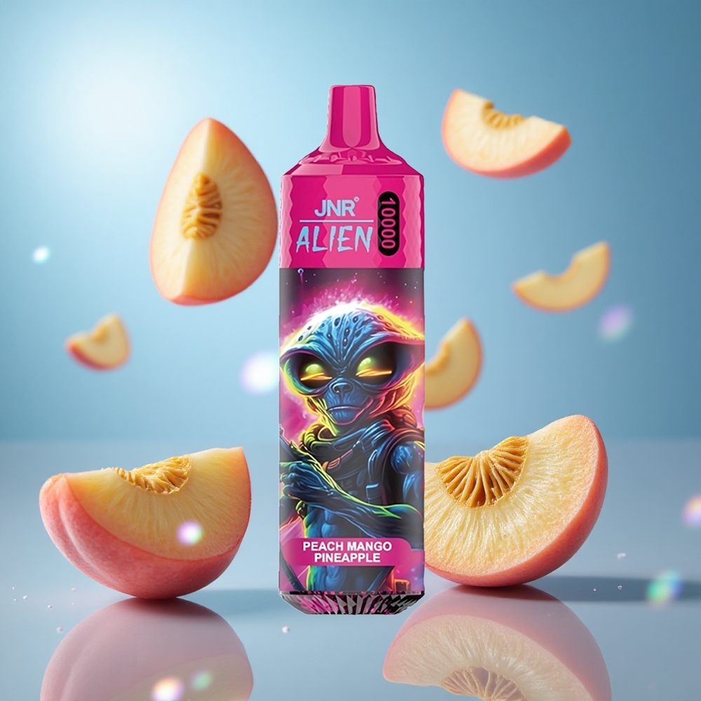 JNR Alien 10000 Puffs Persika mango ananas 850mAh Batterikapacitet Typ-C Snabbladdning partihandel Sverige