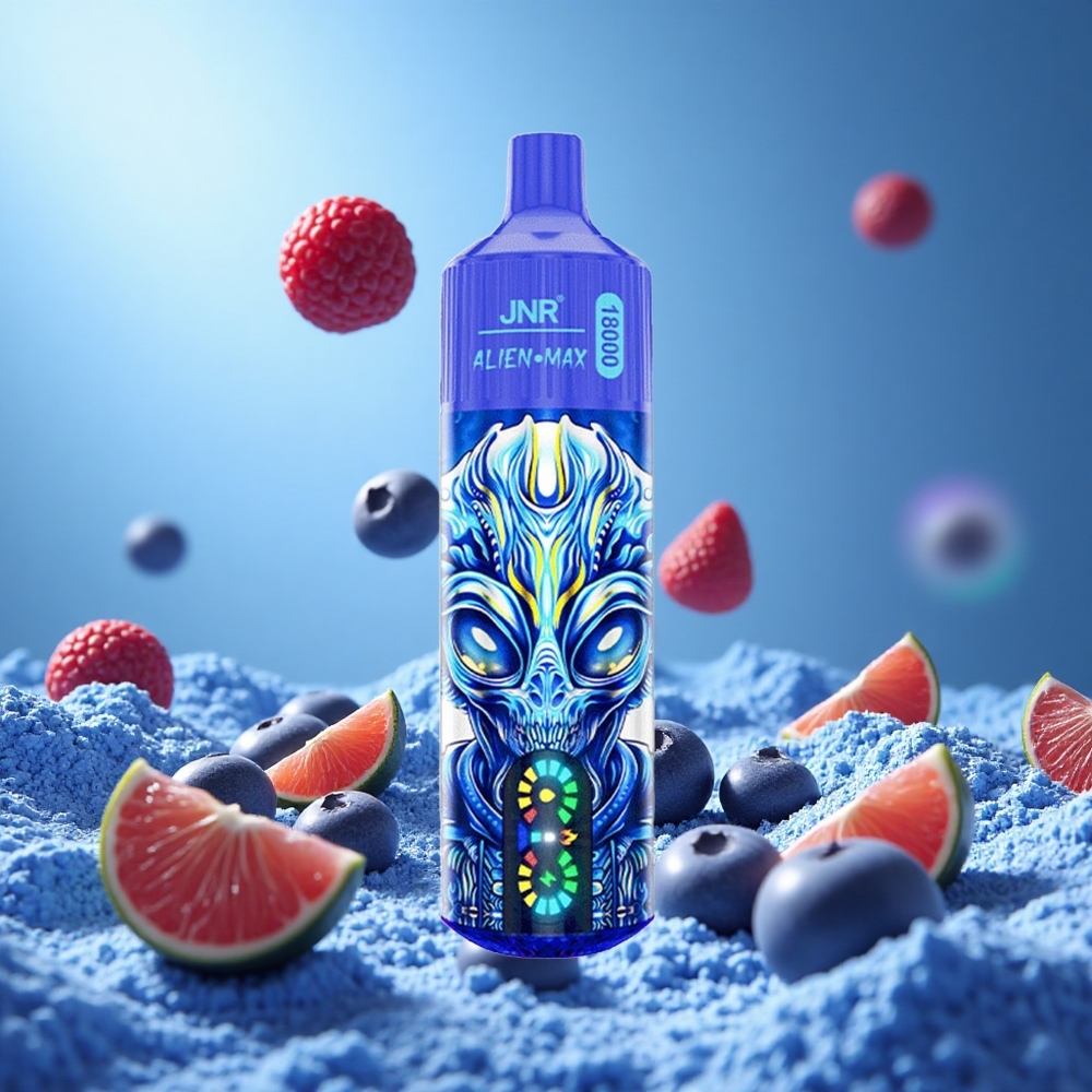 JNR Alien Max 18000 Puffs Blåbär På Is Smart LED-skärm Dual Mesh Coil & Dual Core partihandel Sverige