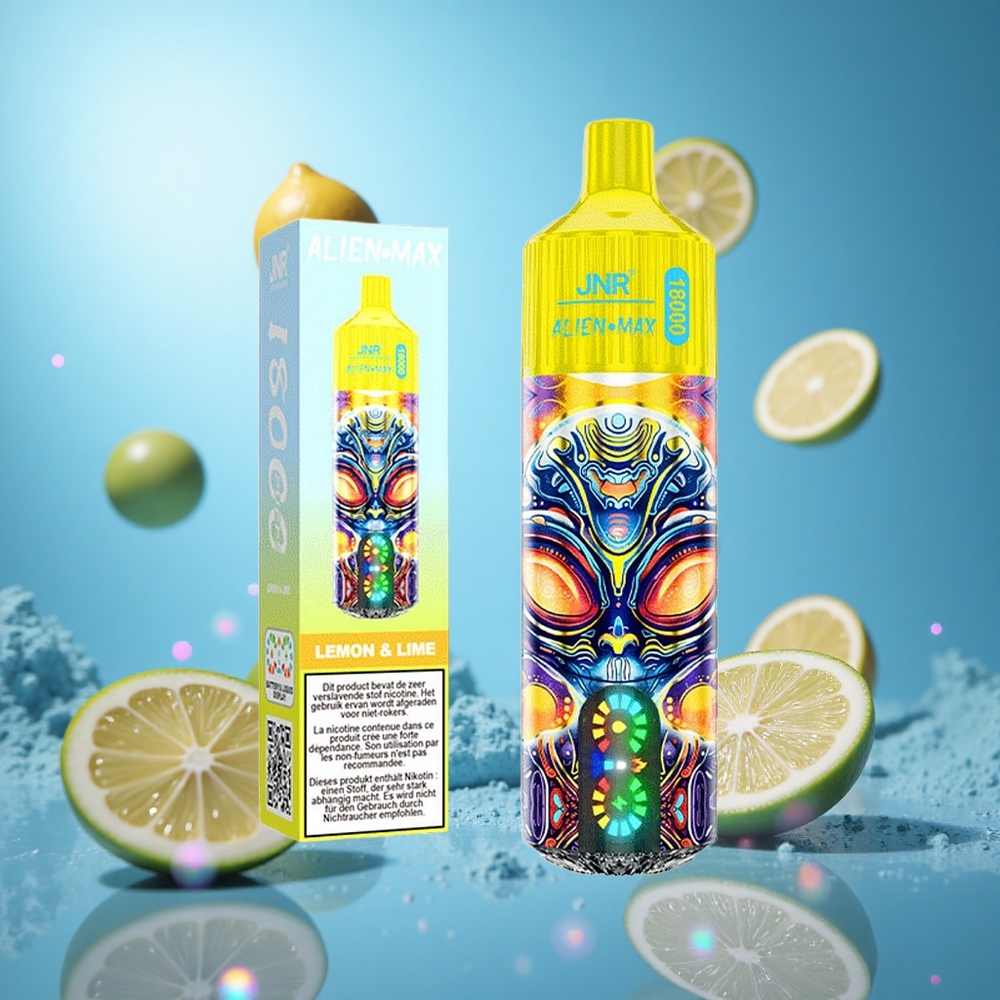 JNR Alien Max 18000 Puffs Citron & Lime Smart LED-display Typ-C Snabbladdning partihandel Sverige