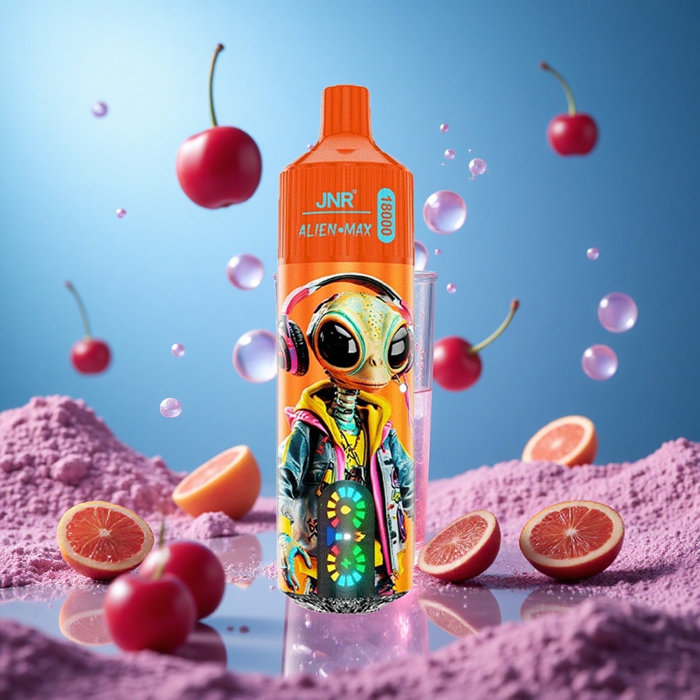 JNR Alien Max 18000 Puffs Fizzy Cherry Cola Smart LED-skärm Dual Mesh Coil & Dual Core partihandel Sverige