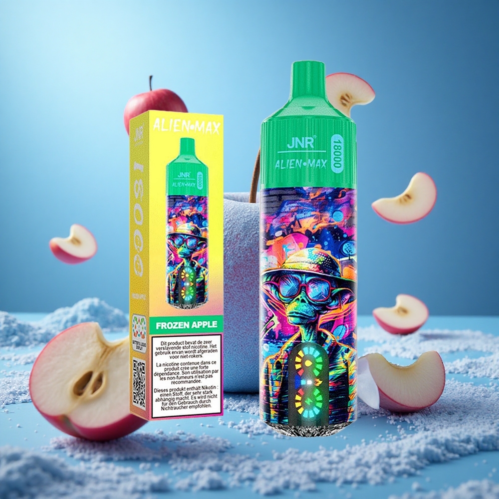 JNR Alien Max 18000 Puffs Frysen Äpple Smart LED-display Dual Mesh Coil & Dual Core partihandel Sverige
