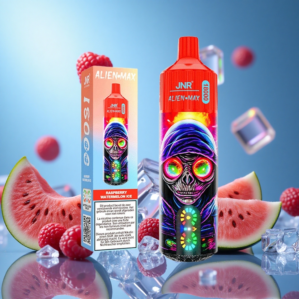 JNR Alien Max 18000 Puffs Hallon Vattenmelon Is Smart LED-display Typ-C Snabbladdning partihandel Sverige