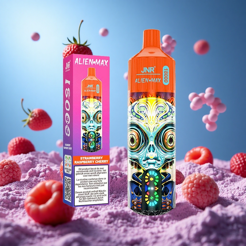 JNR Alien Max 18000 Puffs Jordgubb Hallon Körsbär Smart LED-display 850mAh Batterikapacitet partihandel Sverige