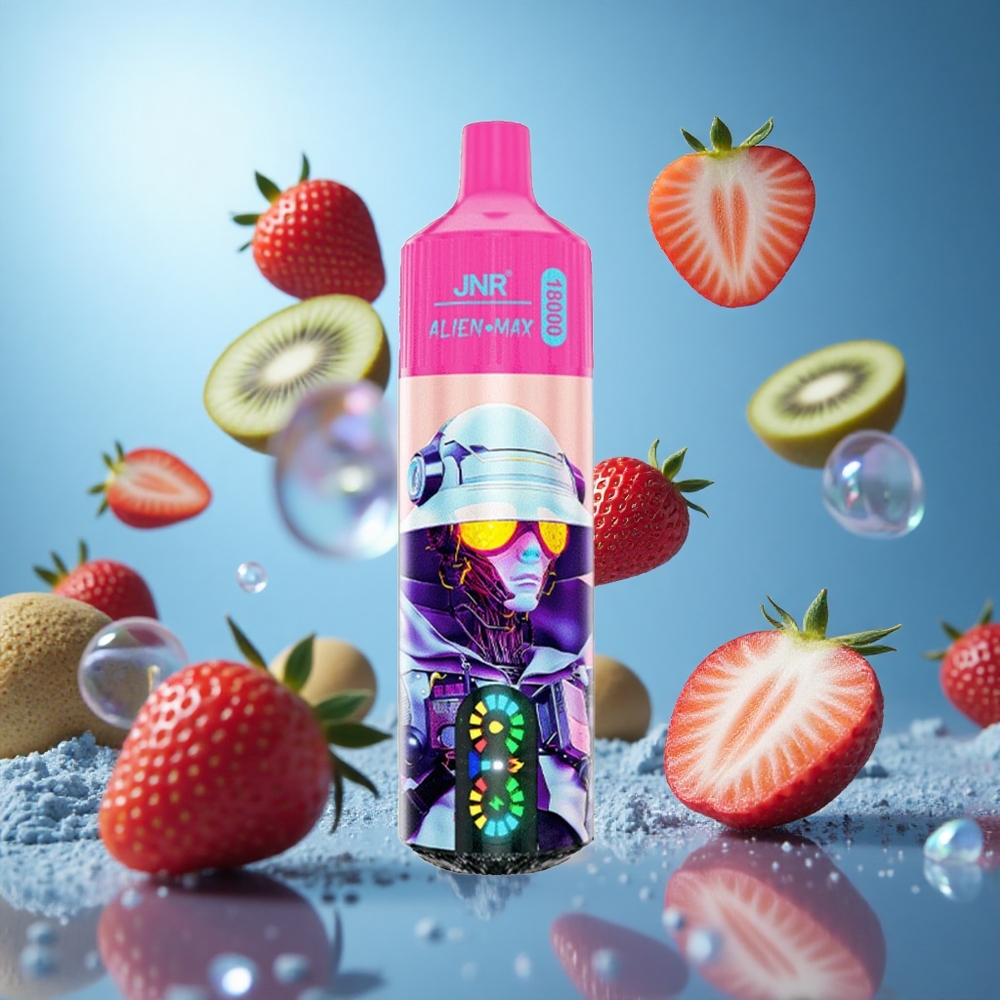 JNR Alien Max 18000 Puffs Jordgubb Kiwi Smart LED-display Typ-C Snabbladdning partihandel Sverige