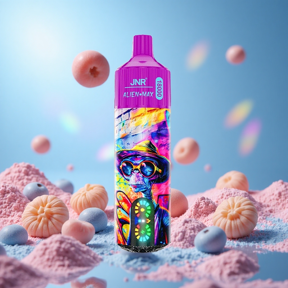 JNR Alien Max 18000 Puffs Persika Blåbär Godis Smart LED-display Typ-C Snabbladdning partihandel Sverige