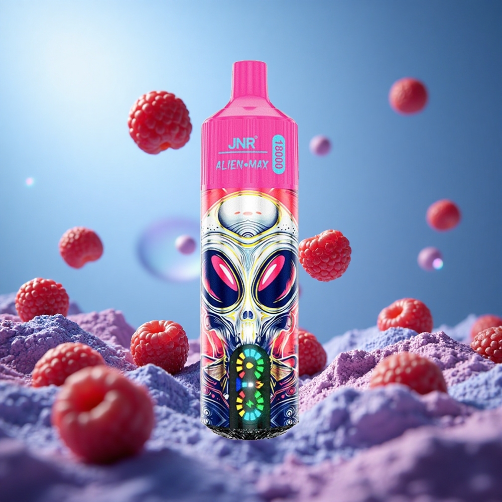 JNR Alien Max 18000 Puffs Smart LED-display Dual Mesh Coil & Dual Core Körsbär Bär partihandel Sverige