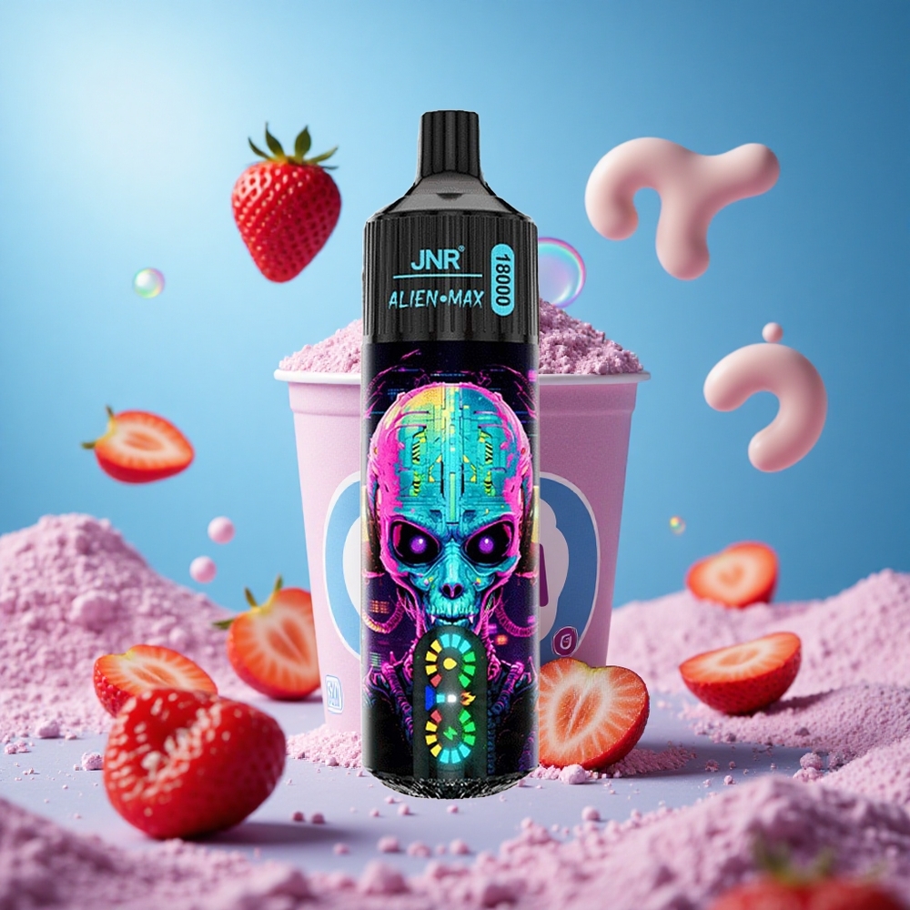 JNR Alien Max 18000 Puffs Smart LED-display & Typ-C Snabbuppladdning Hubba Bubba Jordgubb partihandel Sverige