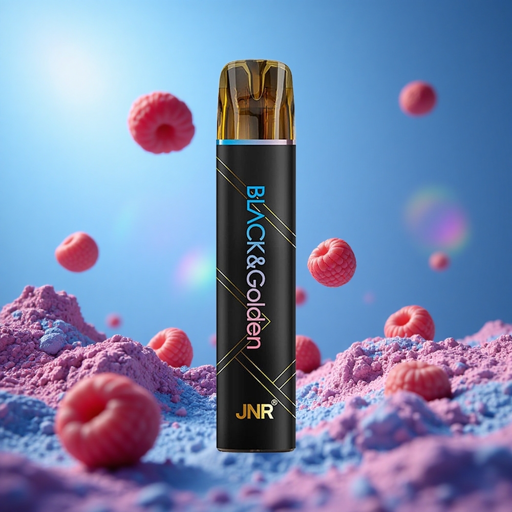 JNR Black&Golden 800 Puffs Blå Hallon Körsbär 550mAh 2ml partihandel Sverige