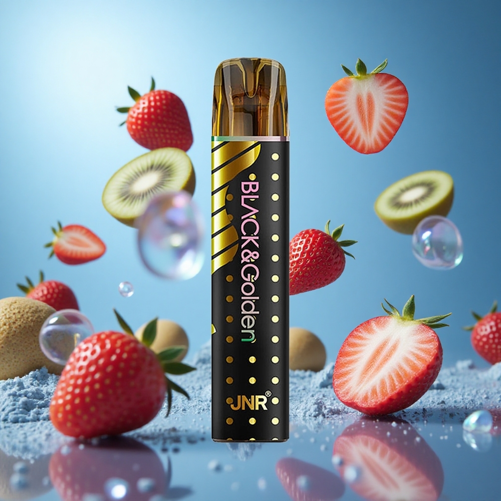 JNR Black&Golden 800 Puffs Jordgubb Kiwi 550mAh Batterikapacitet 2ml E-Vätskekapacitet partihandel Sverige