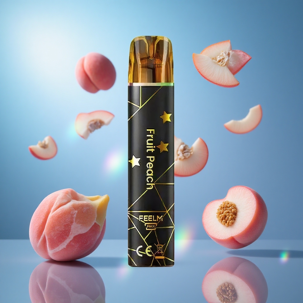 JNR Black&Golden 800 Puffs Persika Engångs Ecigg 550mAh Batterikapacitet 2ml E-Vätska Kapacitet partihandel Sverige