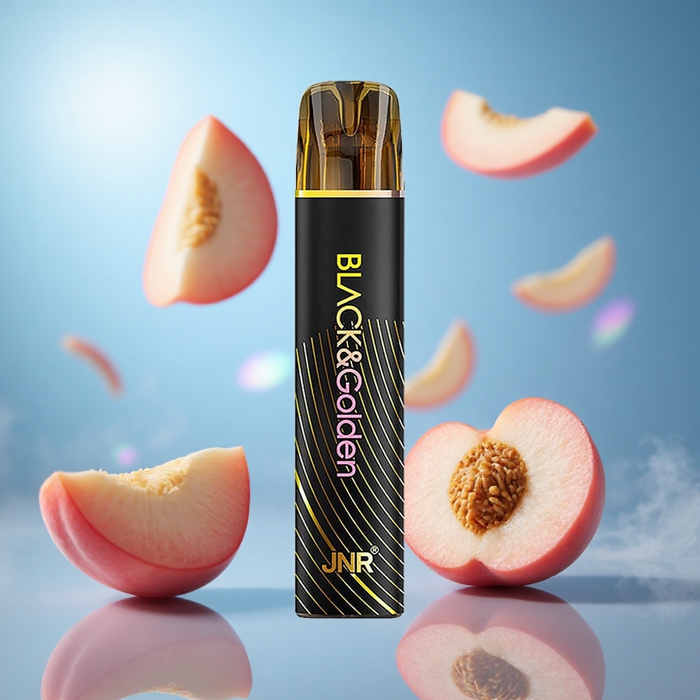 JNR Black&Golden 800 Puffs Persika Mango 550mAh Batterikapacitet 2ml E-Vätska Kapacitet partihandel Sverige