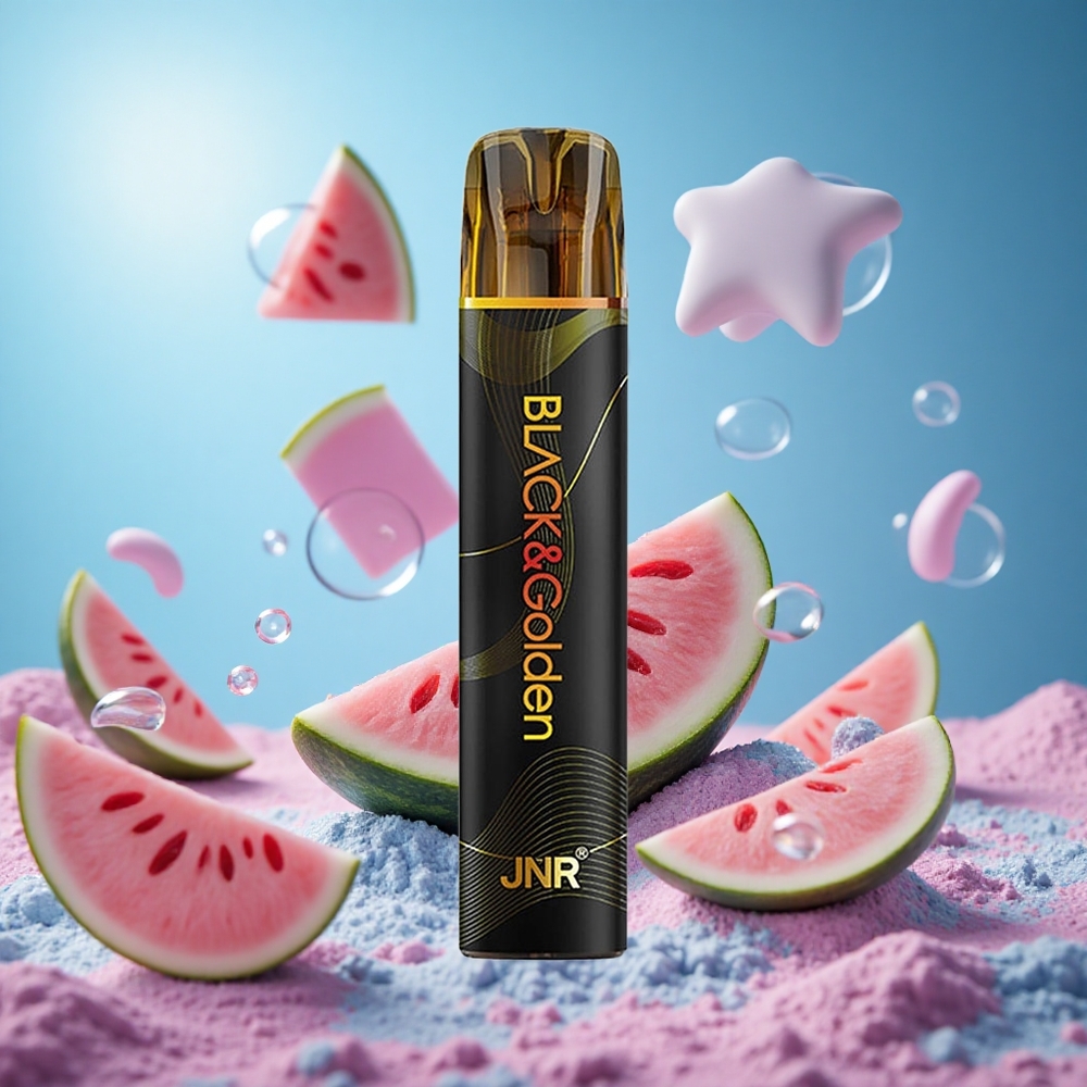 JNR Black&Golden 800 Puffs Vattenmelon Tuggummi 550mAh 2ml partihandel Sverige