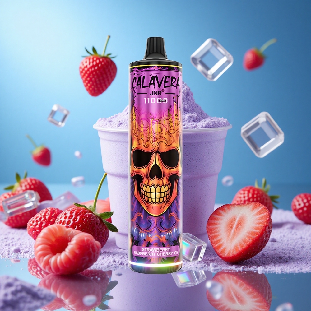 JNR Calavera 11000 Puffs Jordgubbe Hallon Körsbär Is Typ-C-laddningsport 21ml E-Vätske Kapacitet partihandel Sverige