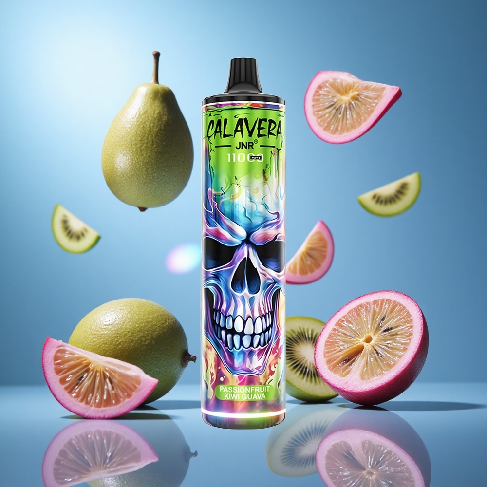 JNR Calavera 11000 Puffs Passionsfrukt Kiwi Guava Typ-C-laddningsport 21ml E-Vätskekapacitet partihandel Sverige