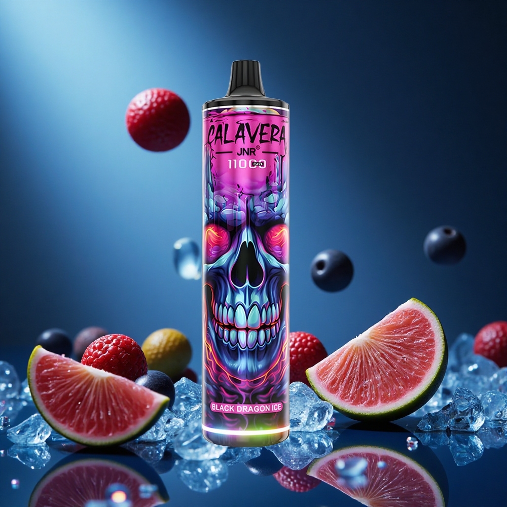 JNR Calavera 11000 Puffs Svart Drake Is 850 mAh Batterikapacitet 21ml E-Vätskekapacitet partihandel Sverige