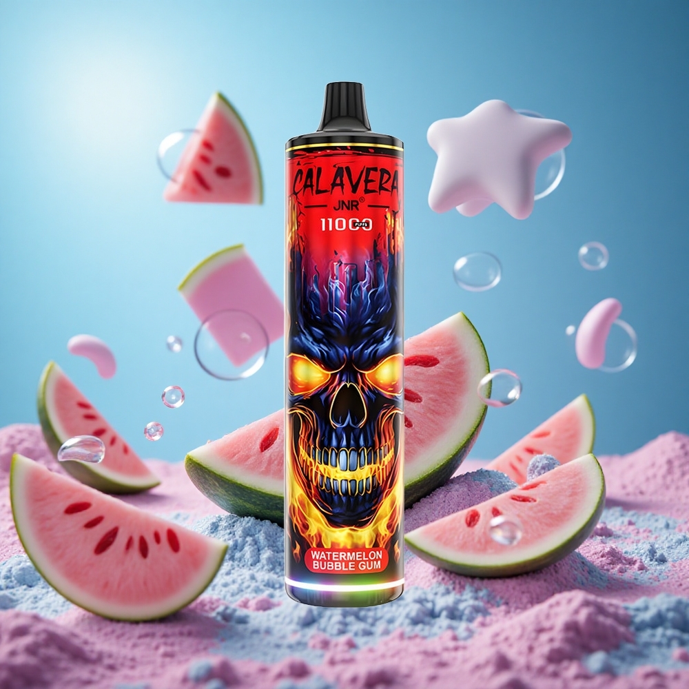 JNR Calavera 11000 Puffs Vattenmelon Tuggummi 21ml E-Vätska Kapacitet 850 mAh Batteri Kapacitet partihandel Sverige