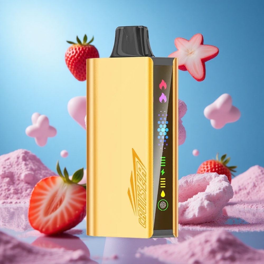 JNR Cruiser 12000 Puffs Jordgubb No-Charge Engångsvape 3500 mAh Inbyggt Batteri 50mg/mL Nikotinstyrka partihandel Sverige