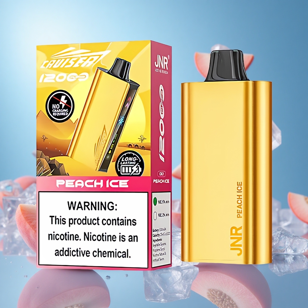JNR Cruiser 12000 Puffs Persika Is Engångsvape Med Inbyggt 3500 mAh Batteri Och 25ml E-vätska partihandel Sverige
