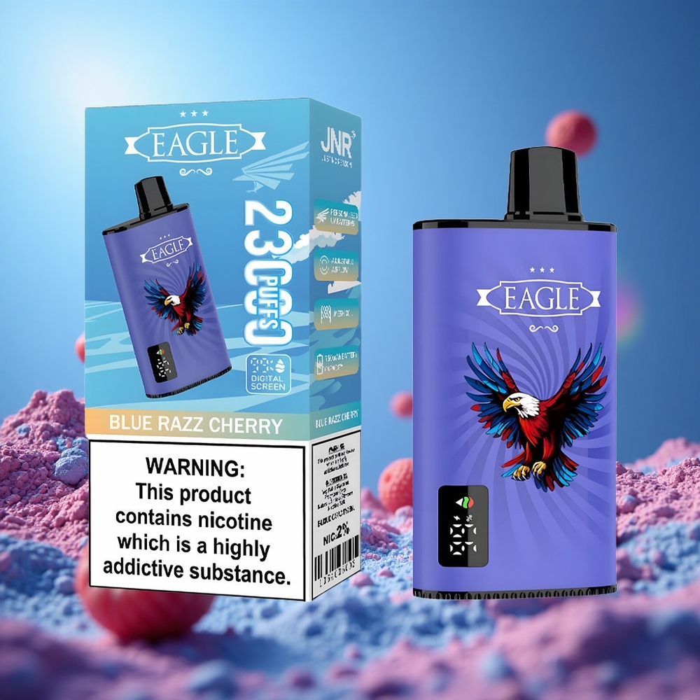 JNR EAGLE Smart 23000 Puffs Blå Hallon Körsbär med Digital Skärm & Justerbar Luftflöde partihandel Sverige