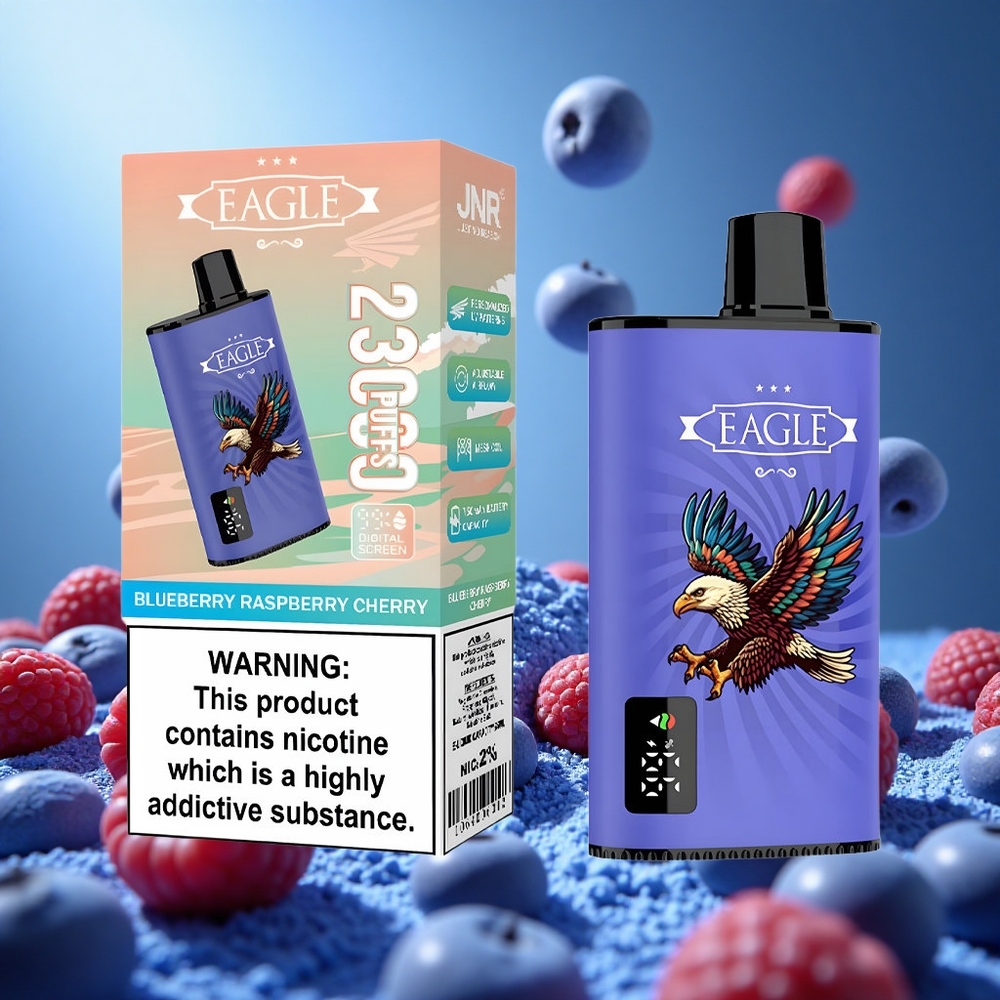 JNR EAGLE Smart 23000 Puffs Blåbär Hallon Körsbär Digital Skärm Justerbar Luftflöde partihandel Sverige