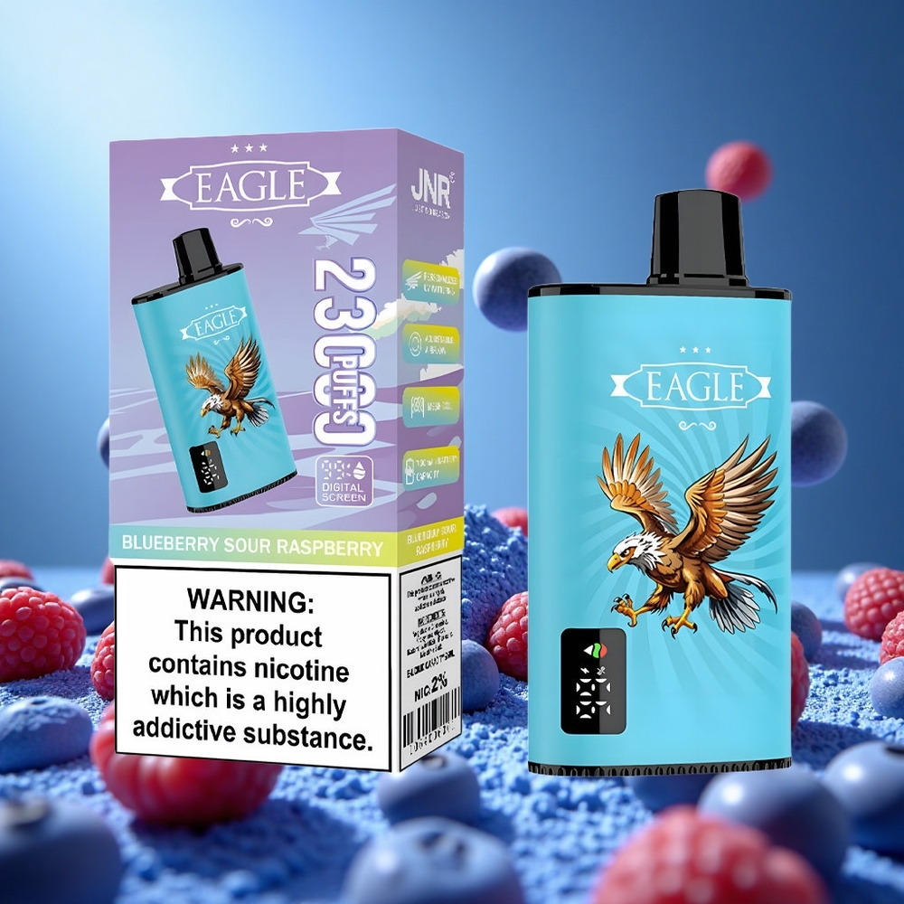 JNR EAGLE Smart 23000 Puffs Blåbär Sur Hallon Justerbar Luftflöde 25ml e-Vätska Kapacitet partihandel Sverige