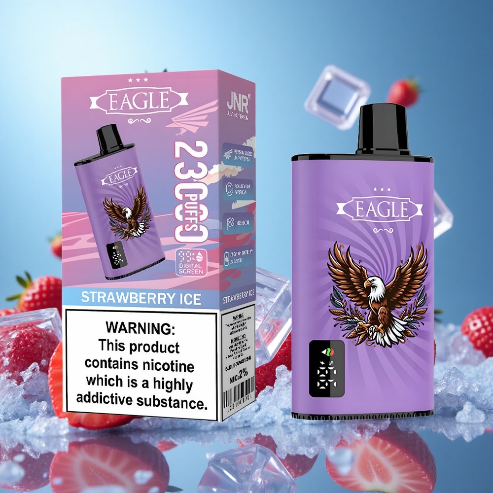 JNR EAGLE Smart 23000 Puffs Jordgubb Is med Digital Skärm & Justerbar Luftflöde partihandel Sverige