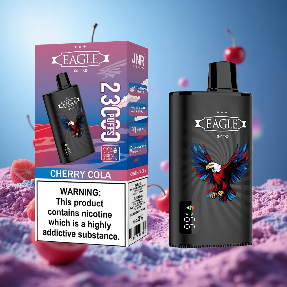 JNR EAGLE Smart 23000 Puffs Körsbärskola Digital Skärm Justerbar Luftflöde partihandel Sverige