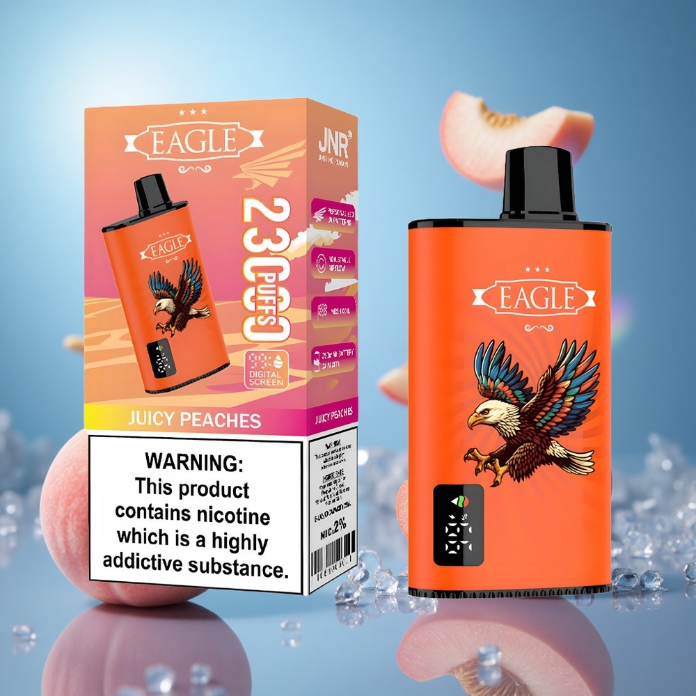 JNR EAGLE Smart 23000 Puffs Saftiga Persikor Digital Skärm Justerbar Luftflöde partihandel Sverige