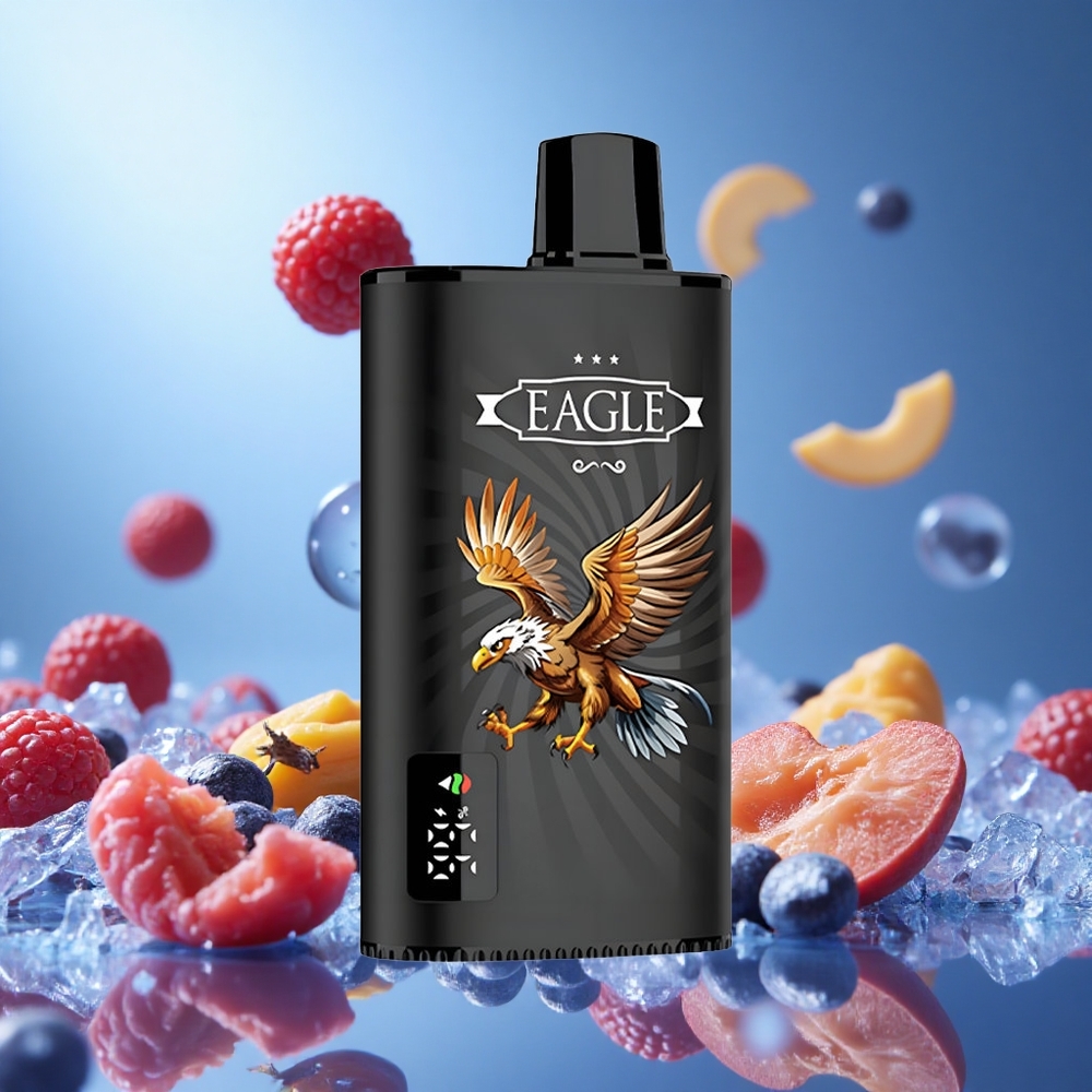 JNR EAGLE Smart 23000 Puffs Svartvinbär Mango Is med Digital Skärm & Justerbar Luftflöde partihandel Sverige