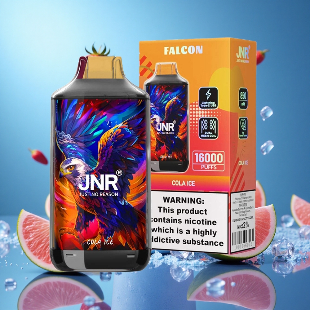 JNR Falcon 16000 Puffs 22ml Cola Is Engångsvape Smart LED Display partihandel Sverige