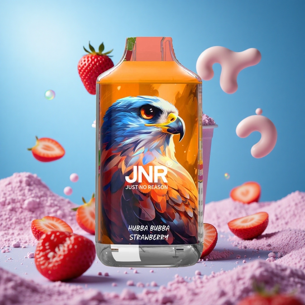 JNR Falcon 16000 Puffs 22ml E-vätska Hubba Bubba Jordgubb Smart LED Display partihandel Sverige