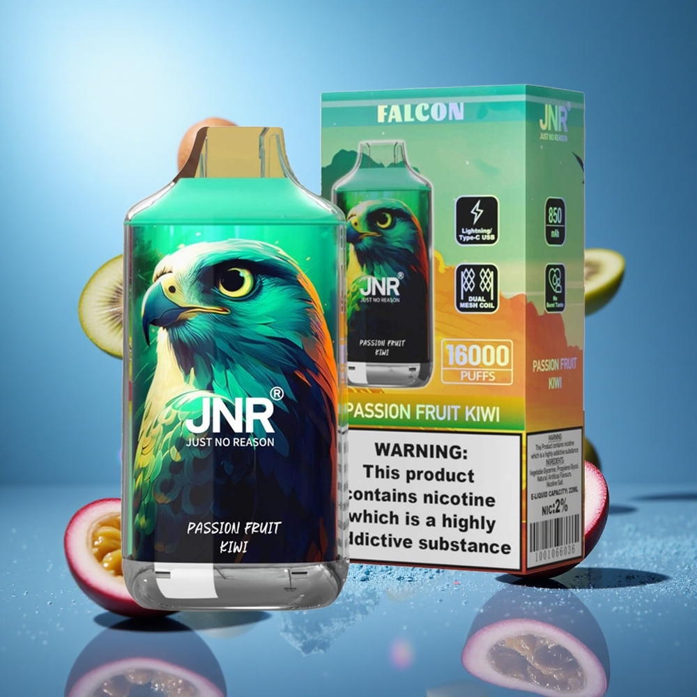 JNR Falcon 16000 Puffs Passionfrukt Kiwi 850 mAh 22ml partihandel Sverige