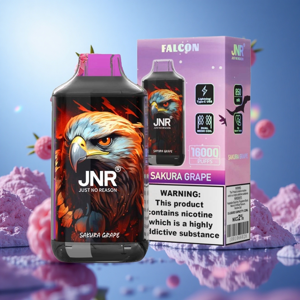 JNR Falcon 16000 Puffs Sakura Vindruva 850 mAh Batteri 22ml E-vätska partihandel Sverige