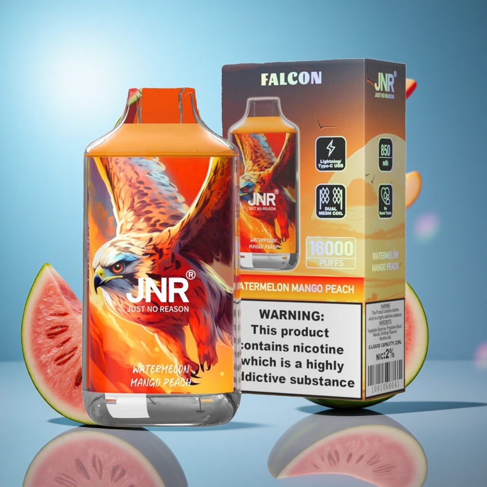 JNR Falcon 16000 Puffs Vattenmelon Mango Persika 850 mAh 22ml partihandel Sverige
