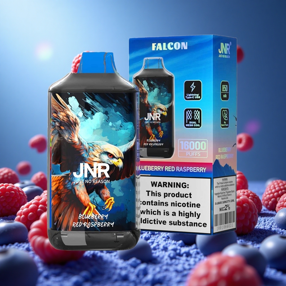 JNR Falkon 16000 Puffs Blåbär Röd Hallon 850 mAh 22ml partihandel Sverige