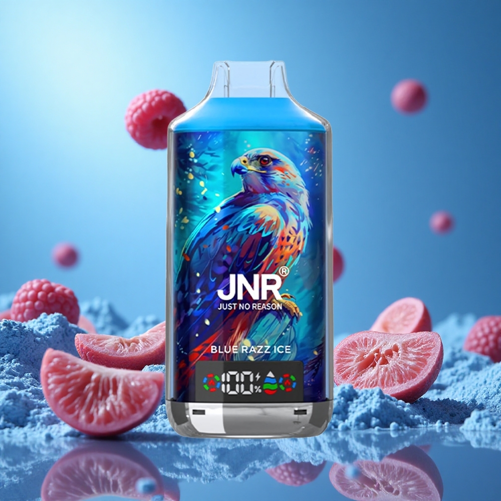 JNR Falcon X 18000 Puffs 24ml Blå Hallon Is Dual Mesh Coil & Dual Core partihandel Sverige