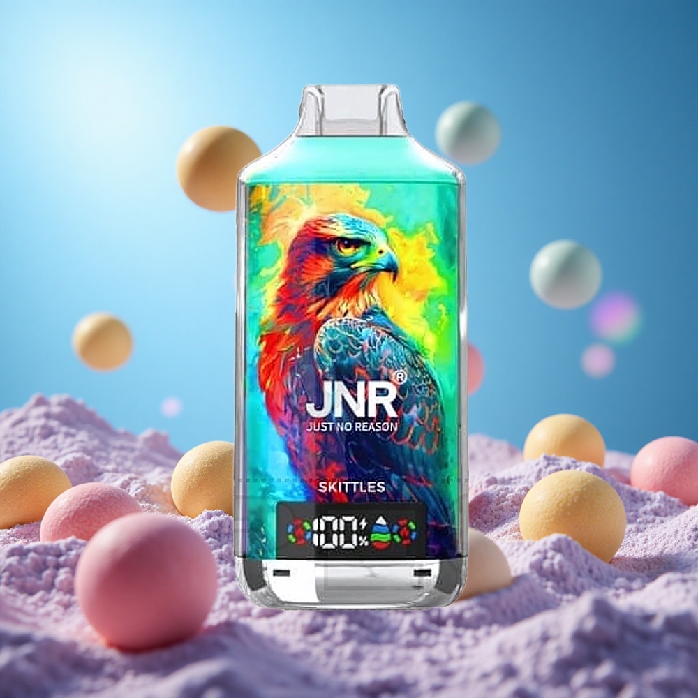 JNR Falcon X 18000 Puffs 24ml Skittles (Dubbel Mesh Coil & Digital Display) partihandel Sverige