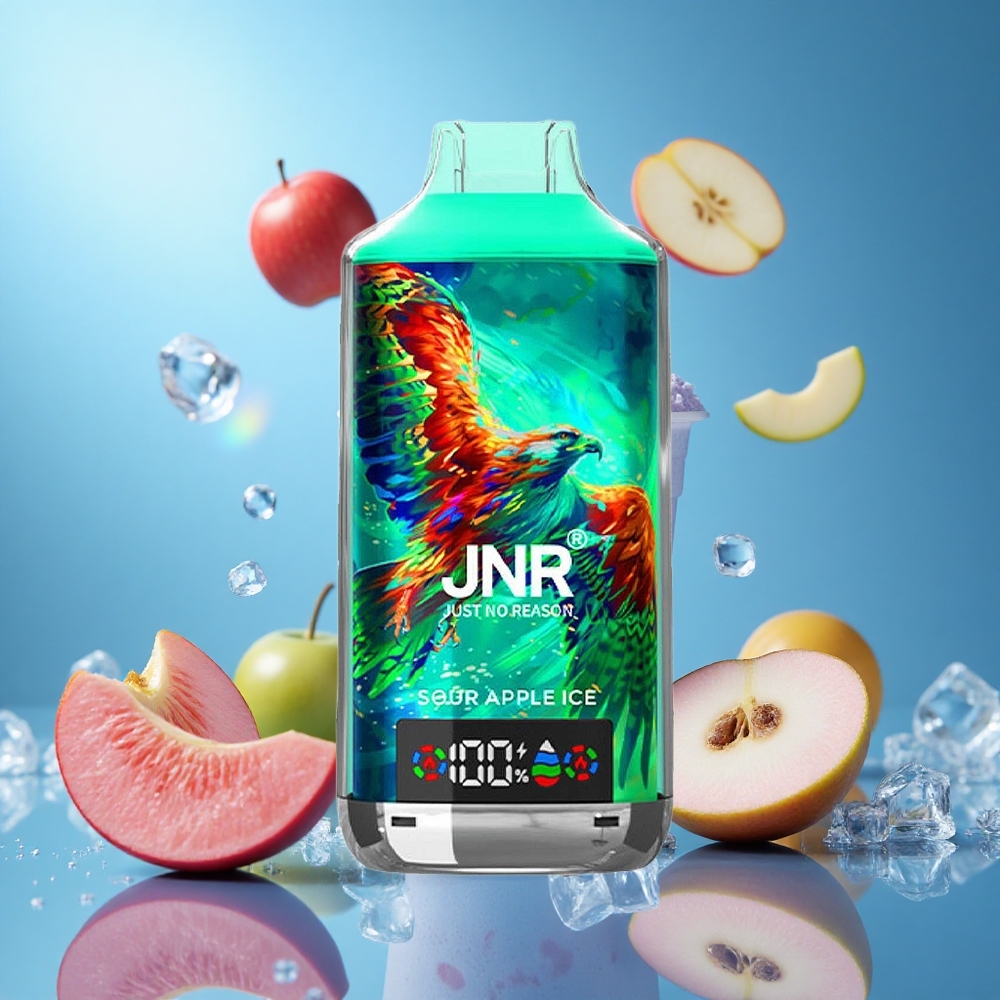 JNR Falcon X 18000 Puffs Dual Mesh Coil & Dual Core Grönt Äpple Is partihandel Sverige