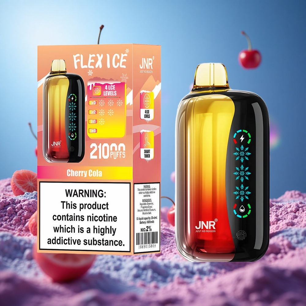 JNR Flex Ice 21000 Puffs Engångsvape Körsbärskola Justerbar Is Anpassningsbar Luftflöde partihandel Sverige