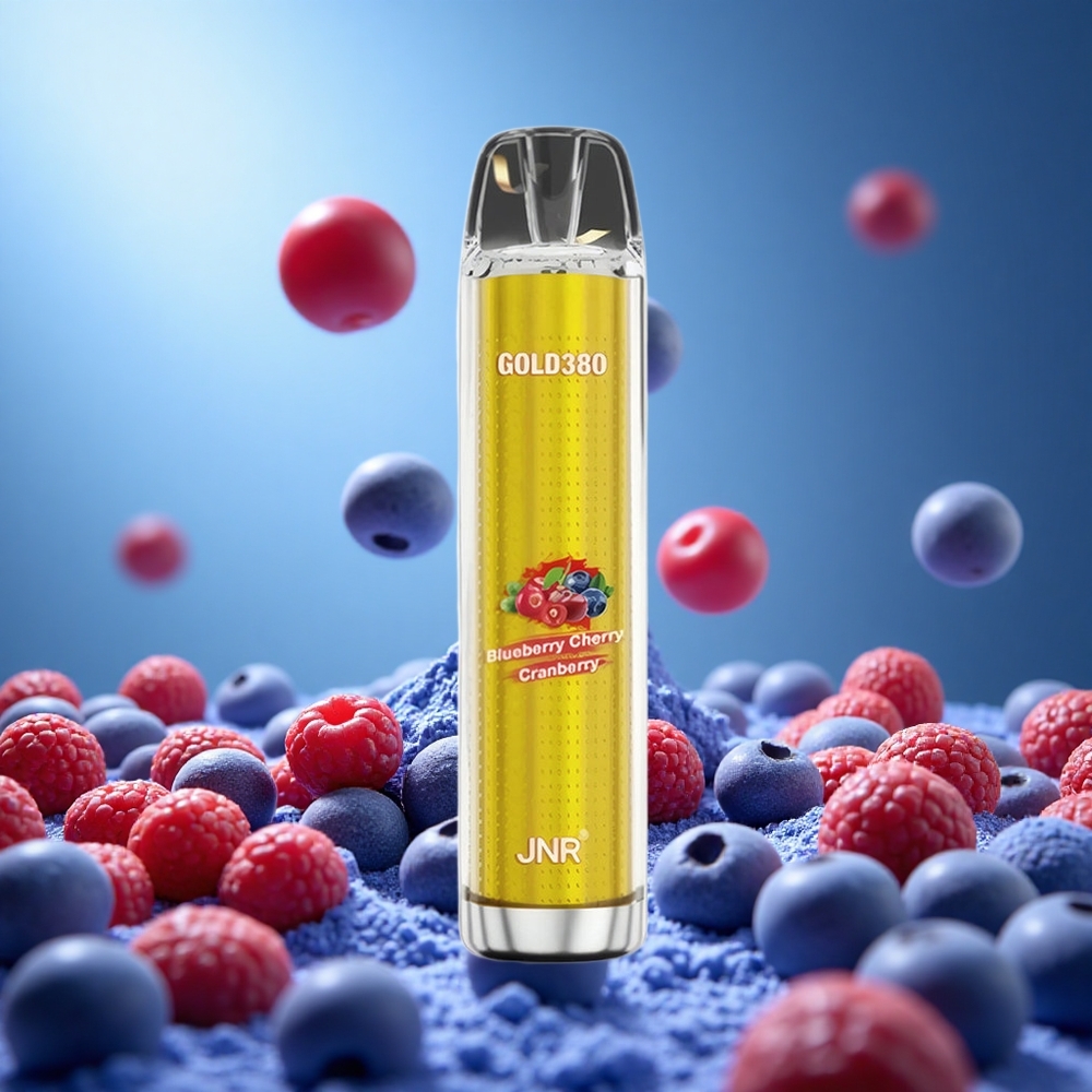JNR Gold380 6000 Puffs Blåbär Körsbär Tranbär 1500mAh Batterikapacitet 13ml E-vätskekapacitet partihandel Sverige