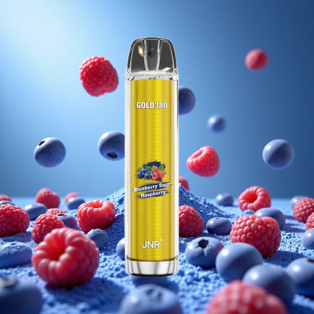 JNR Gold380 6000 Puffs Blåbär Sur Hallon 13ml e-Vätska Kapacitet 1500mAh Batteri Kapacitet partihandel Sverige