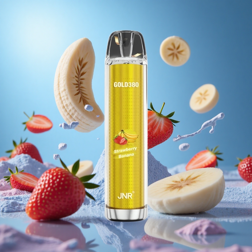 JNR Gold380 6000 Puffs Jordgubb Banan 1500mAh Batterikapacitet 13ml E-vätskekapacitet partihandel Sverige